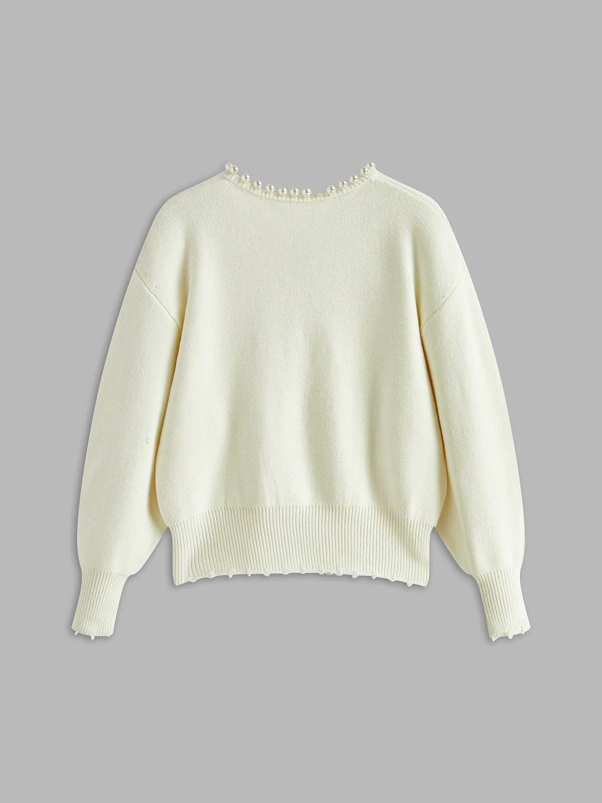 Pearl Trim  Knit Cardigan