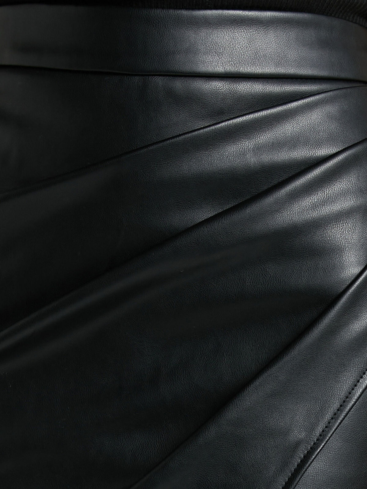 Faux Leather Wrap Skirt